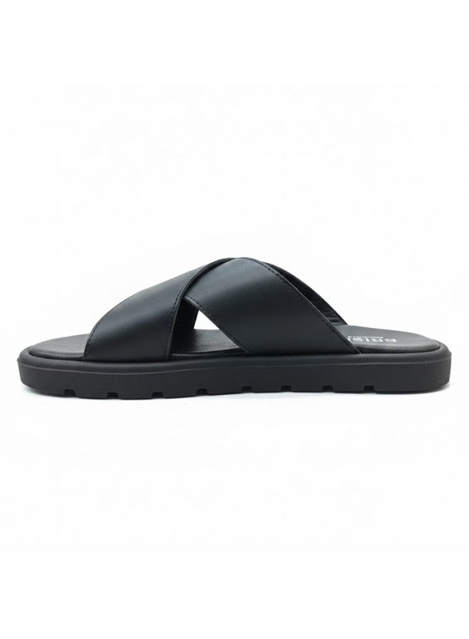 Stylish men's slippers with a modern and comfortable design – genuine leather and non-slip orthopedic sole, available in various sizes and colors. - Image 2